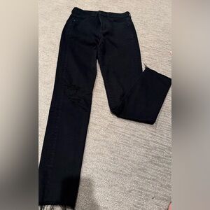 Express Black Distressed Skinny Jeans